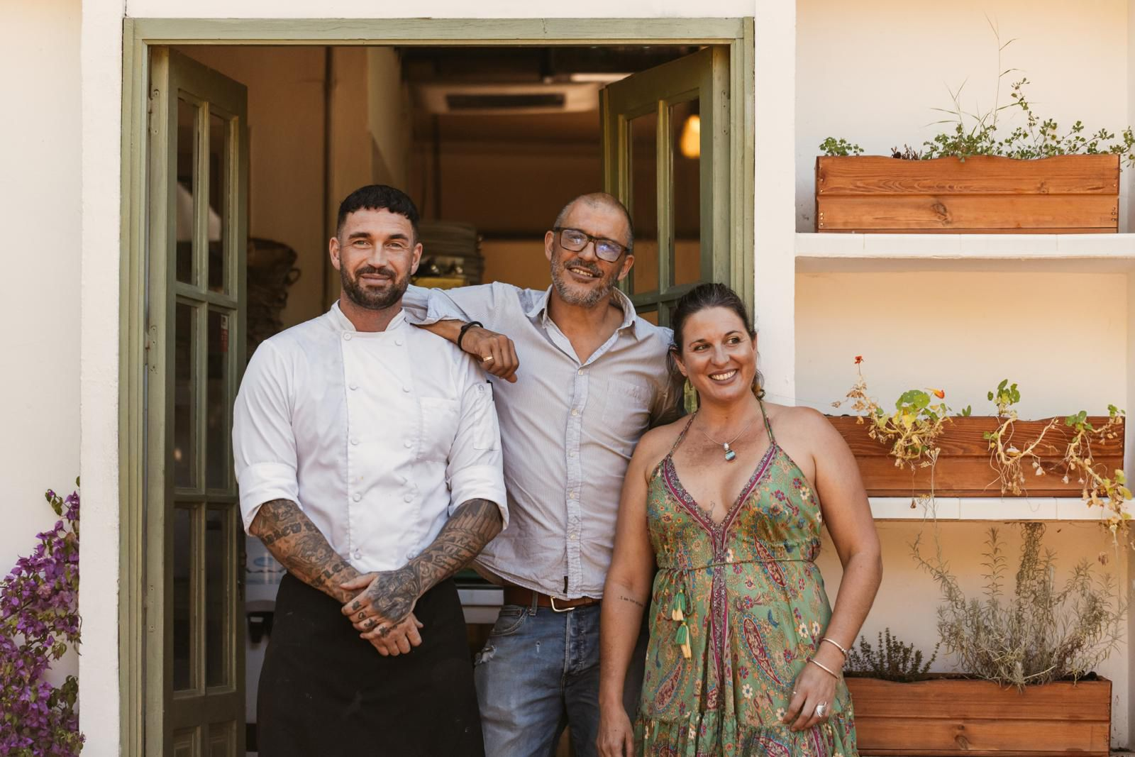 Private chef Andrew Littler plating a multi-course fine dining menu for a villa event in Sotogrande.